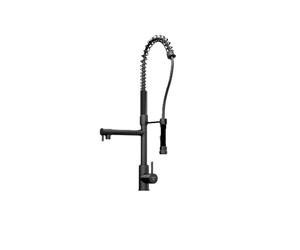 Steinberg 100 - Mitigeur d´évier avec bras flexible et douchette, installation à 2 trous, Gunmetal brossé 100 1480 BGM