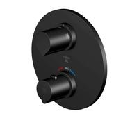 Steinberg 100 - Mitigeur thermostatique encastré pour 2 appareils, noir mat 100 4133 3 S