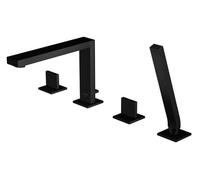 Steinberg Mitigeur de baignoire 160 (1602402S) 4 trous saillie 210 mm avec douchette, noir mat