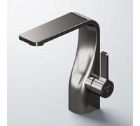 Steinberg Série 230 Mitigeur monocommandé pour lavabo, avec cartouche céramique, tubes flexibles, sans vidage, saillie 112mm, 23010102BGM, Couleur: Brushed Gun Metal