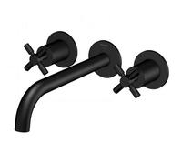 Steinberg Série 250 robinetterie de lavabo, set complet, 3 trous, in orps dencastrement, saillie 245mm, 2501916S, Couleur: Noir