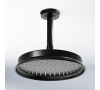 Steinberg Série 350 Ensemble de douche de tête, rond, avec bras de douche, montage au plafond, 3501580S, Couleur: noir