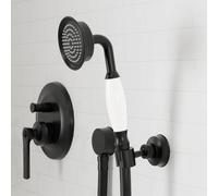 Steinberg Série 350 Garniture de douche à main, support mural, flexibles de douche 1500mm, 3501626S, Couleur: noir