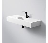 Steinberg Série 444 lavabo mural, 1 trou pour robinet, sans trop-plein, SOLIDSurface, 1000x400x130mm, blanc mat, 4447030W