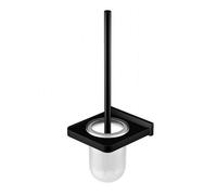 Steinberg 450 - Brosse murale WC avec support, verre blanc / noir mat 450 2901 S
