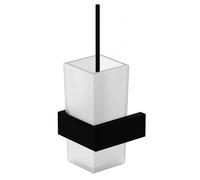 Steinberg 460 - Brosse murale WC avec support, verre blanc / noir mat 460 2903 S