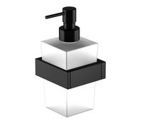 Steinberg 460 - Distributeur de savon avec support, verre blanc / noir mat 460 8001 S