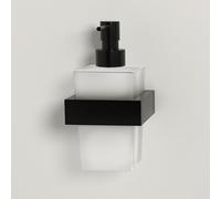 Steinberg 460 - Distributeur de savon avec support, verre blanc / noir mat 460 8001 S