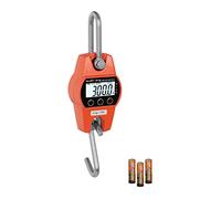 Steinberg Crochet Peseur Balance à Grue Professionnelle Rouge SBS-KW-300/100-O (300 kg / 100 g, kg/lbs/N, structure en aluminium moulé, 3 x AA = Durée de fonctionnement 150h, LCD)
