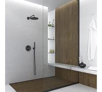 Steinberg 100 douche à effet de pluie 25x25 cm ronde noir 1001686S