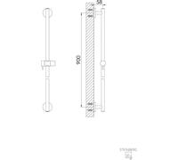 Steinberg Série 100 Barre de douche, avec glisseur, 900 mm, 1001623RG