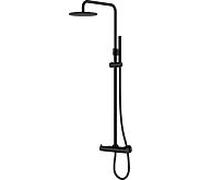 Steinberg Série 100 set de douche 1002721S avec mitigeur thermostatique apparent, douchette pluie/main, noir mat