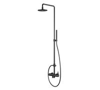 Steinberg 100 - Set de douche avec robinetterie, diamètre 20 cm, noir mat 100 2760 S