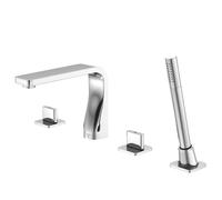 Steinberg Serie 230 Robinetterie de baignoire 4 trous 2302400 saillie 200 mm, douchette extractible, chromé