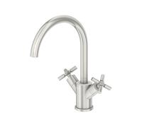 Steinberg Série 250 Mitigeur de lavabo, pivotant, double poignée, avec vidage, saillie 155mm, 2501500BN, Couleur: Nickel brossé