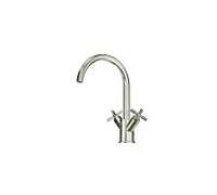 Steinberg Série 250 Mitigeur de lavabo, pivotant, double poignée, avec vidage, saillie 155mm, 2501500BN, Couleur: Nickel brossé