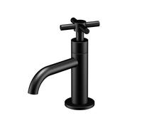 Steinberg Série 250 robinetterie de lavabo, eau froide, sans garniture de vidage, saillie 100mm, 2502500S, Couleur: Noir