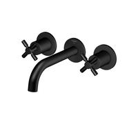 Steinberg Série 250 robinetterie de lavabo, set complet, 3 trous, incl. corps dencastrement, saillie 195mm, 2501902S, Couleur: Noir