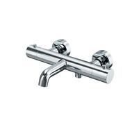 Steinberg Série 341 Thermostat apparent, avec réglage de température et de débit, pour baignoire, avec inverseur, saillie 185mm, 3413100, Couleur: chrome