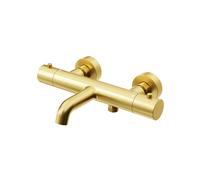 Steinberg Série 341 Thermostat apparent, avec réglage de température et de débit, pour baignoire, avec inverseur, saillie 185mm, 3413100BG, Couleur: Or brossÃ©
