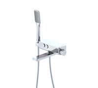 Steinberg Série 390 Mélangeur bain, thermostat apparent, orientable, Pushtronic, avec douchette, saillie 200mm, 3903172