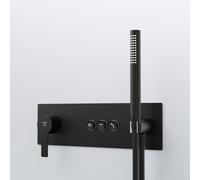 Steinberg Série 390 Mitigeur monocommandé douche/bain 3/4, douchette à main, 3 consommateurs, 39022322S, Couleur: Noir Mat