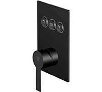 Steinberg Serie 390 Sensual Rain set prêt à monter 39022313S mitigeur bain/douche à encastrer, plaque de recouvrement carrée, pour 3 Verbraucher , noir mat