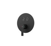 Steinberg Série 390 Set de finition, pour mitigeur bain/douche, pushtronic, pour 2 consommateurs, rond, 39023223S, Couleur: noir mat