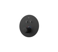 Steinberg Série 390 Set de montage final, pour thermostat encastré 1/2, pushtronic, pour 2 consommateurs, rond, 39042233S, Couleur: noir mat