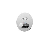 Steinberg Série 390 Set de montage final, pour thermostat encastré 1/2, pushtronic, pour 2 consommateurs, rond, 39042233, Couleur: chrome