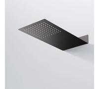 Steinberg Série 390 Wall Rain Douche de tête, raccordement direct au mur, Easy-Clean, ultra-plat 2mm, 430x200x60mm, 3901620S, Couleur: Noir mat