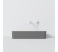 Steinberg Série 440 lavabo à poser, anguleux, sans trop-plein, 590x395x120mm, SOLIDSurface, 440714006, Couleur: carbonique