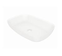 Steinberg Série 440 lavabo à poser, rectangulaire, 600x400x130mm, SOLIDSurface, sans trou pour robinet, sans trop-plein, 4406114W, Couleur: Blanc mat