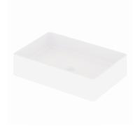 Steinberg Série 440 lavabo à poser, rectangulaire, 600x400x145mm, SOLIDSurface, sans trou pour robinet, sans trop-plein, 4407110W, Couleur: Blanc mat