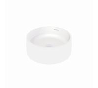 Steinberg Série 440 lavabo à poser, rond, 415x415x150mm, SOLIDSurface, sans trou pour robinet, avec trop-plein, 4406210W, Couleur: Blanc mat
