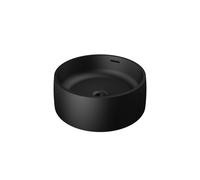 Steinberg Série 440 lavabo à poser, rond, 415x415x150mm, SOLIDSurface, sans trou pour robinet, avec trop-plein, 4406210S, Couleur: noir mat