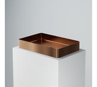 Steinberg Série 442 lavabo à poser, angulaire, acier inox, sans trou pour robinet, sans trop-plein, 600x400x100mm, 4427110BC, Couleur: Or rose