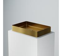 Steinberg Série 442 lavabo à poser, angulaire, acier inox, sans trou pour robinet, sans trop-plein, 600x400x100mm, 4427110BG, Couleur: Or brossÃ©