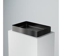 Steinberg Série 442 lavabo à poser, angulaire, acier inox, sans trou pour robinet, sans trop-plein, 600x400x100mm, 4427110GM, Couleur: Gunmetal