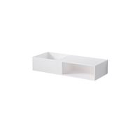 Steinberg Série 443 lavabo mural, avec compartiment ouvert à droite, 1000x400x200mm, 1 trou pour robinet, avec trop-plein, SOLIDSurface, 4437130W