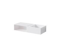 Steinberg Série 443 lavabo mural, avec compartiment ouvert à gauche, 1000x400x200mm, 1 trou pour robinet, avec trop-plein, SOLIDSurface, 4437135W