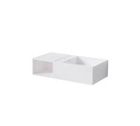 Steinberg Série 443 lavabo mural, avec compartiment ouvert à gauche, 800x400x200mm, 1 trou pour robinet, avec trop-plein, SOLIDSurface, 4437125W
