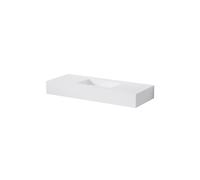Steinberg Série 444 lavabo mural, 1 trou pour robinet, sans trop-plein, SOLIDSurface, 1400x400x130mm, blanc mat, 4447050W