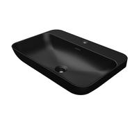 Steinberg Série 449 lavabo mural, 1 trou pour robinet, avec trop-plein, 600x400x120mm, blanc mat, 4497300S, Couleur: noir mat