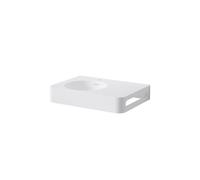Steinberg Série 449 lavabo mural, porte-serviettes à droite, 1 trou pour robinet, avec trop-plein, 550x400mm, blanc mat, 4497115W