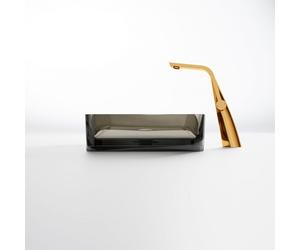 Steinberg Série 489 lavabo à poser, rectangulaire, en polyrésine, avec bouchon de vidage, 550x360x140mm, 489701030, Couleur: graphite