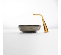 Steinberg Série 489 lavabo à poser, rond, en polyrésine, avec bouchon de vidage, 400x400x140mm, 489601030, Couleur: graphite