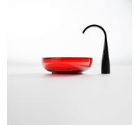 Steinberg Série 489 lavabo à poser, rond, en polyrésine, avec bouchon de vidage, 400x400x140mm, 489601034, Couleur: Rubis
