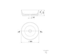 Steinberg Série 540 lavabo à poser, rond, 380x125mm, 540601052, Couleur: Marbre clair