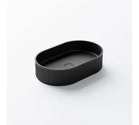Steinberg Série 740 lavabo à poser, ovale, sans trop-plein, 550x350x120mm, SOLIDSurface, 7407010S, Couleur: noir mat